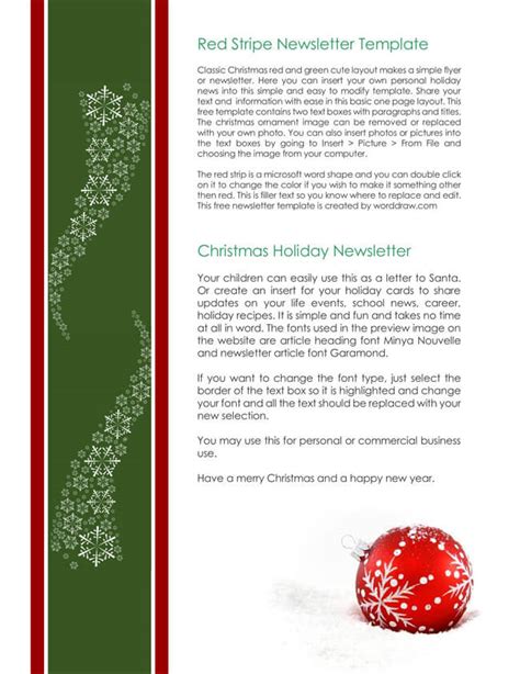 christmas letter template|6 Free Christmas Letter Templates and Newsletter .